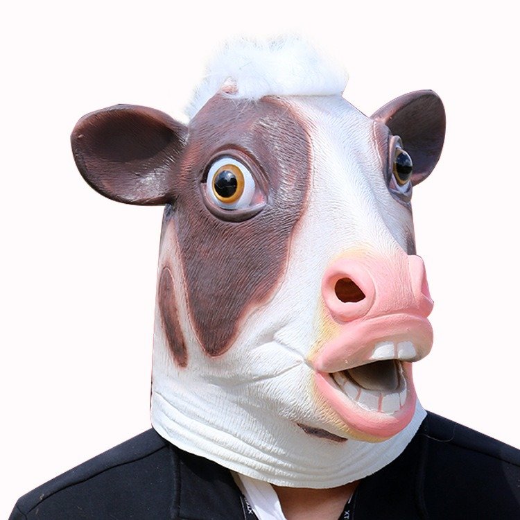 Funny Cow Mask wholesale latex mask from HXJC factory
