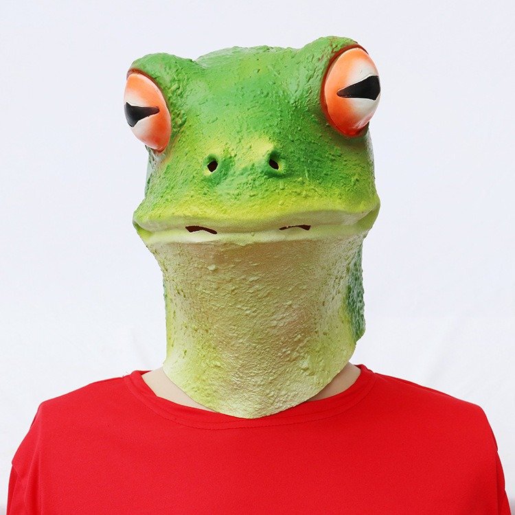 Green Frog Mask wholesale latex mask from HXJC factory